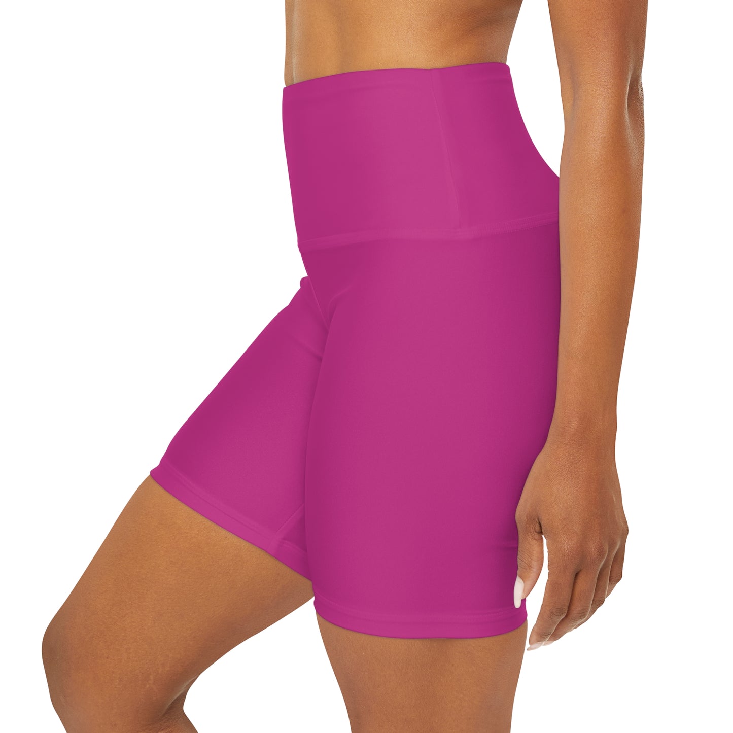 Hot Pink High Waisted Yoga Shorts