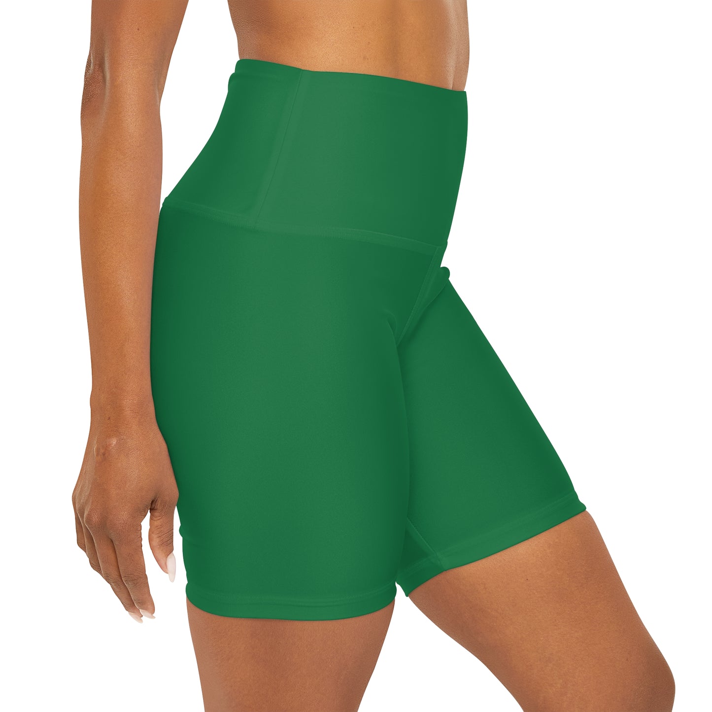 Dark Green High Waisted Yoga Shorts