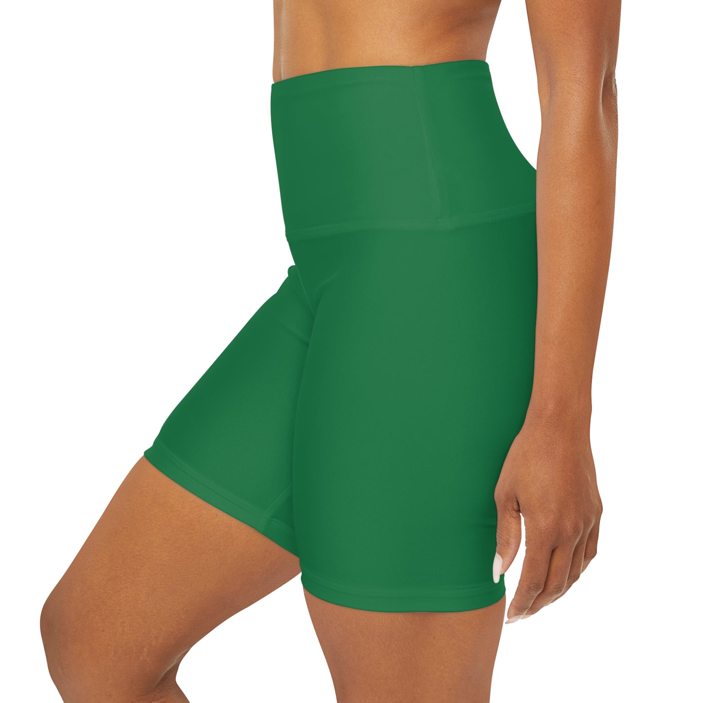 Dark Green High Waisted Yoga Shorts