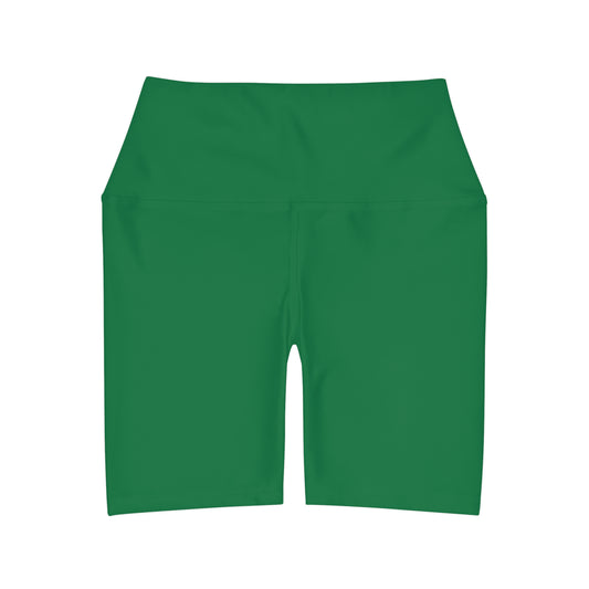 Dark Green High Waisted Yoga Shorts