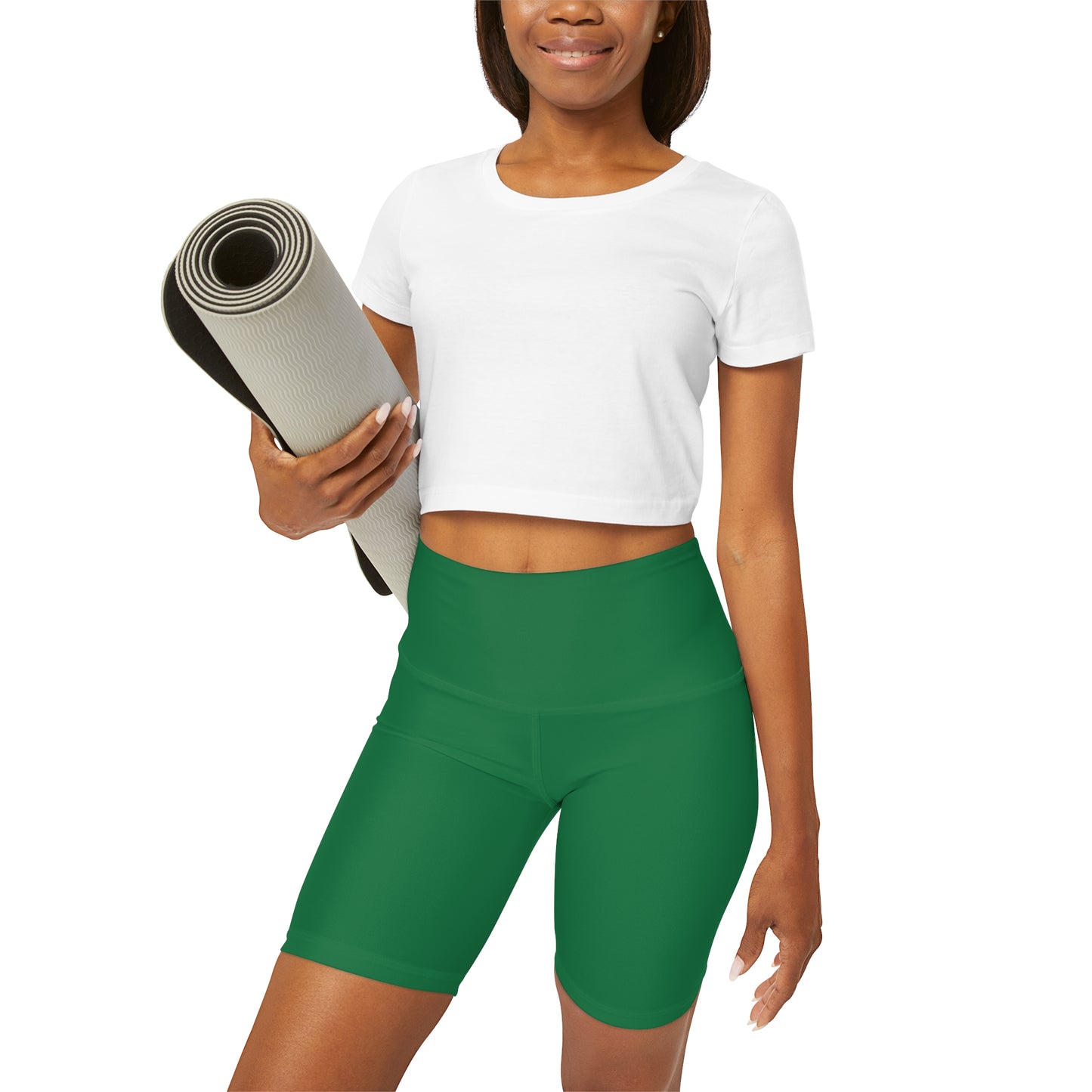 Dark Green High Waisted Yoga Shorts