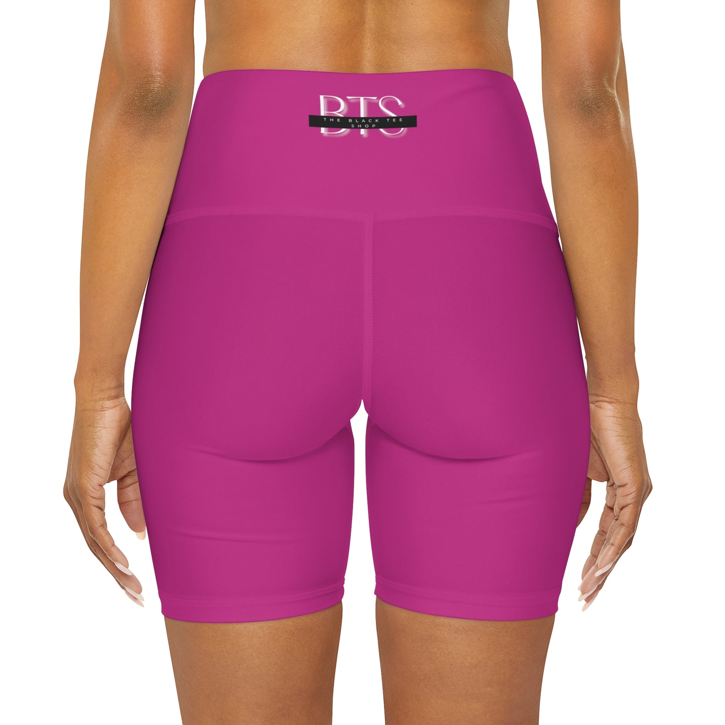 Hot Pink High Waisted Yoga Shorts