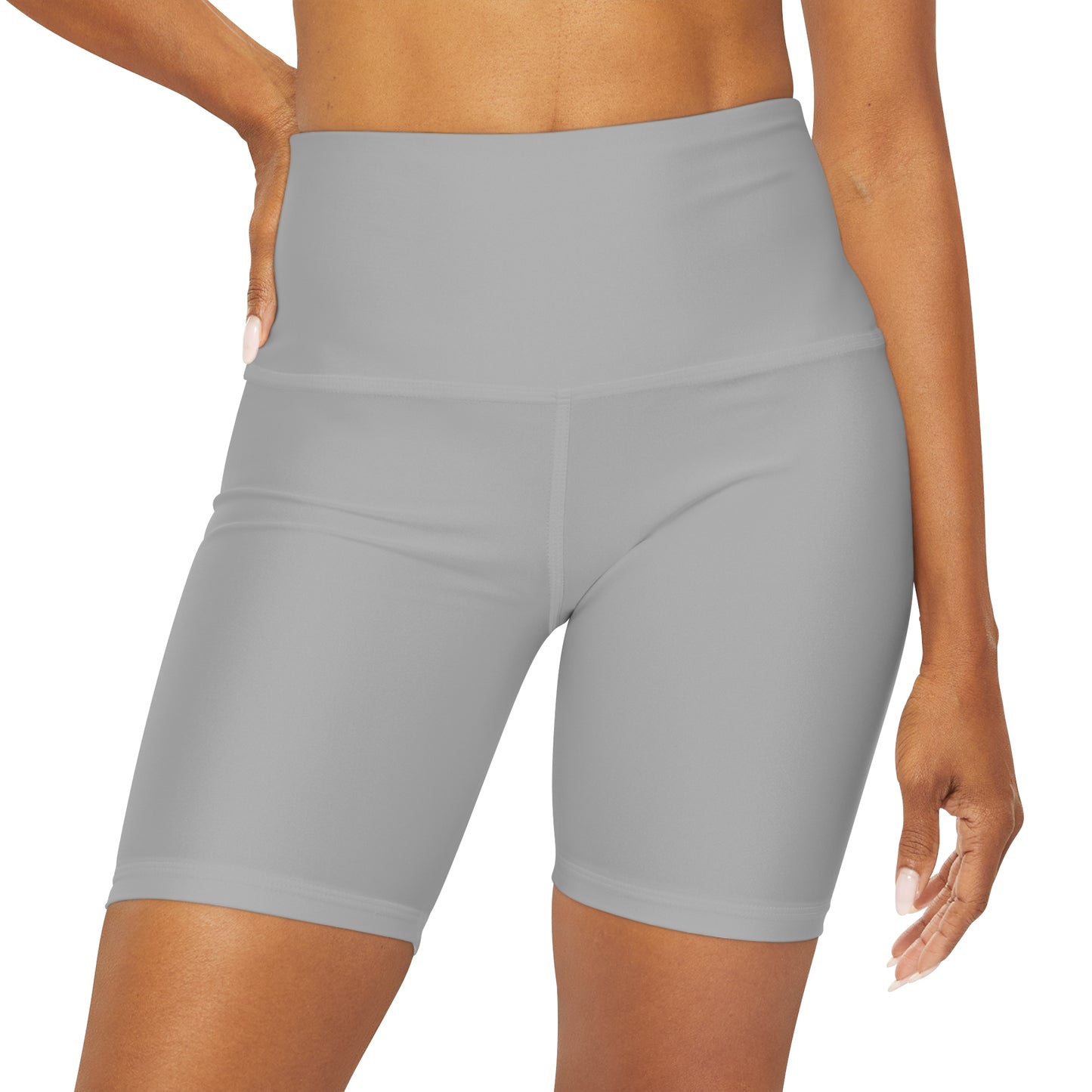 Light Grey BTS High Waisted Yoga Shorts