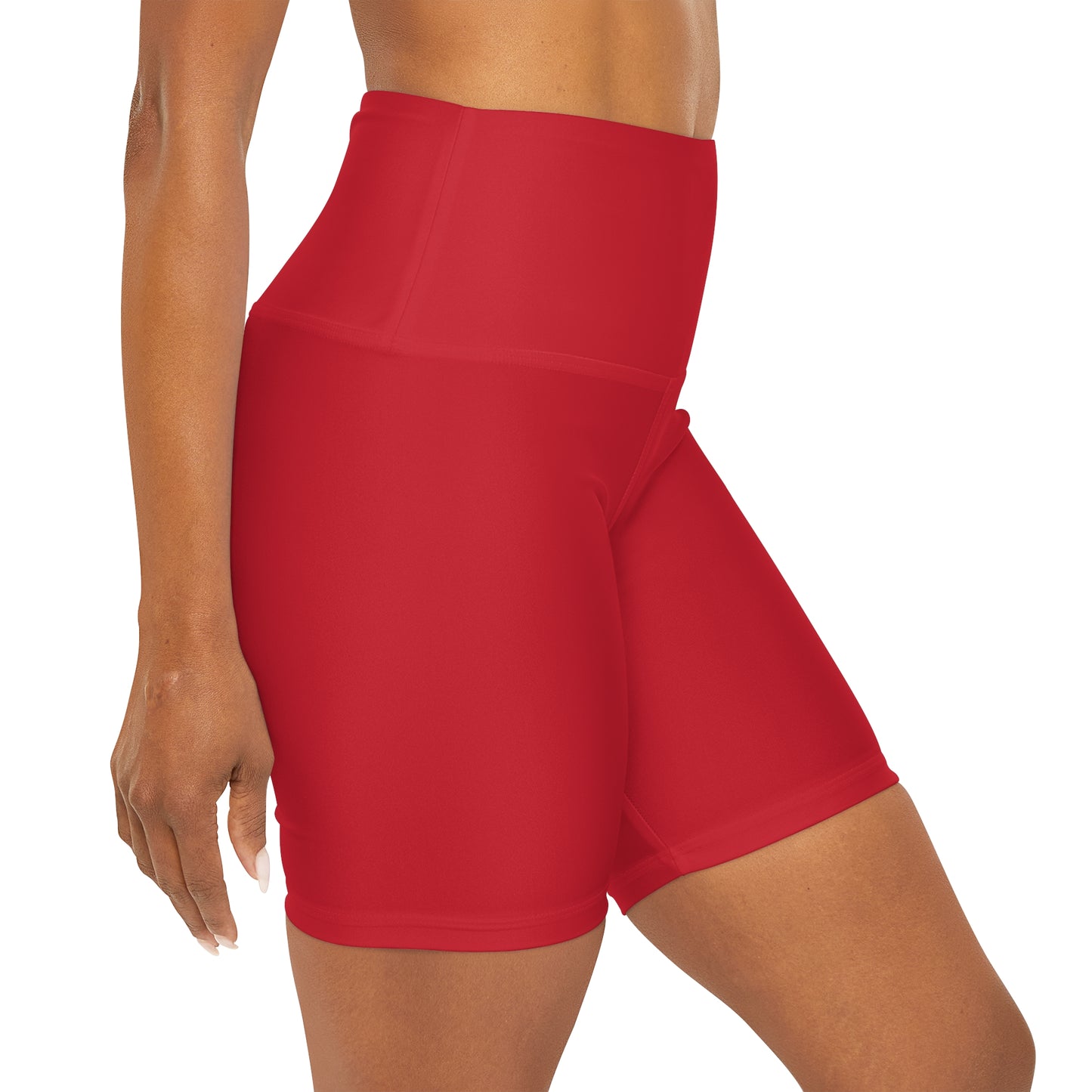 Deep Red BTS High Waisted Yoga Shorts