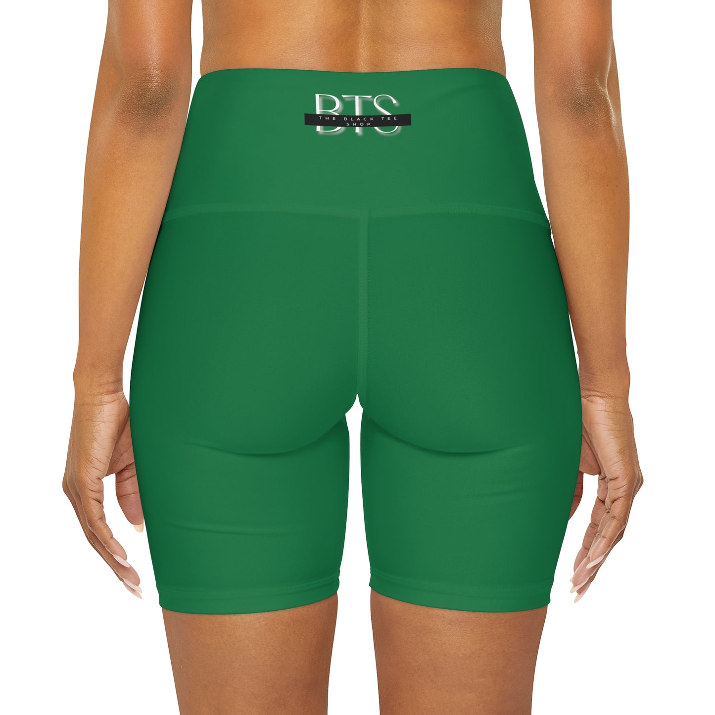 Dark Green High Waisted Yoga Shorts