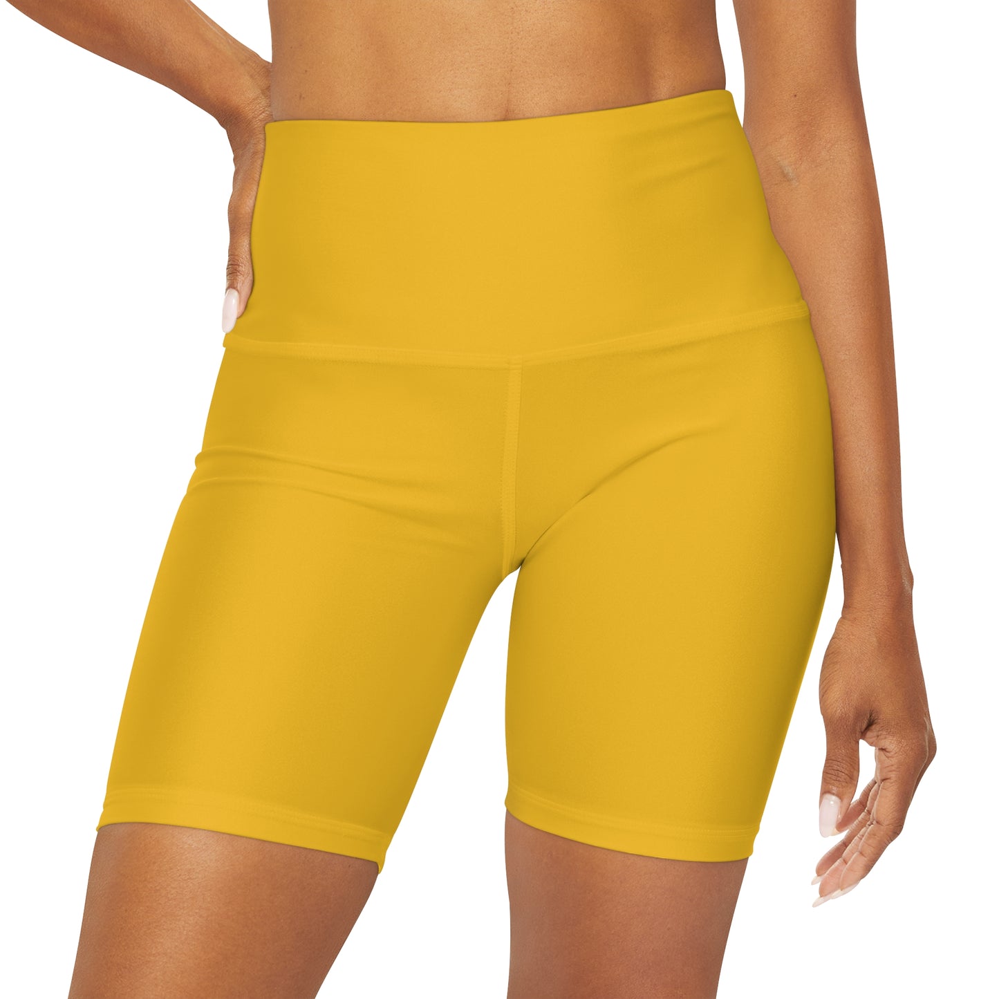 Canary Yellow BTS High Waisted Yoga Shorts