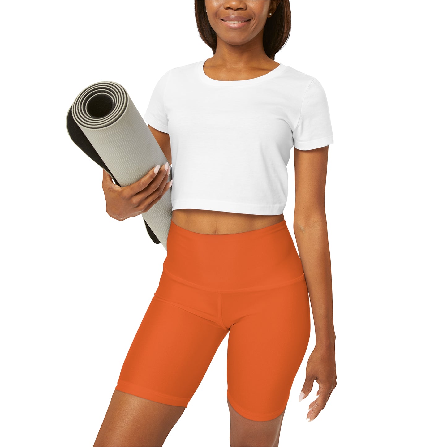 Tangerine High Waisted Yoga Shorts