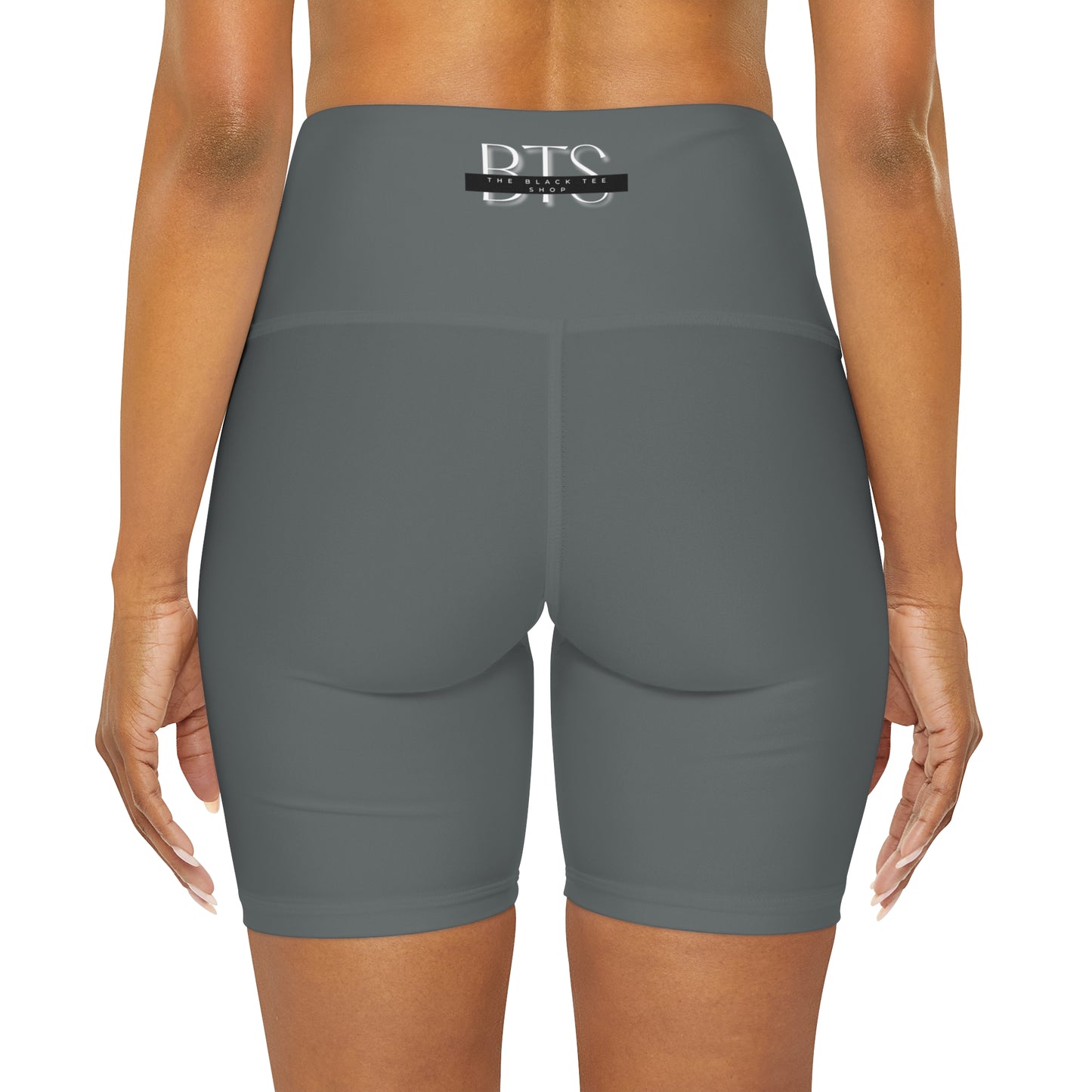 Dark Grey BTS High Waisted Yoga Shorts