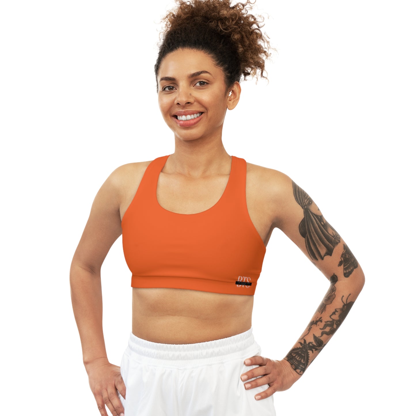 Orange Seamless Sports Bra