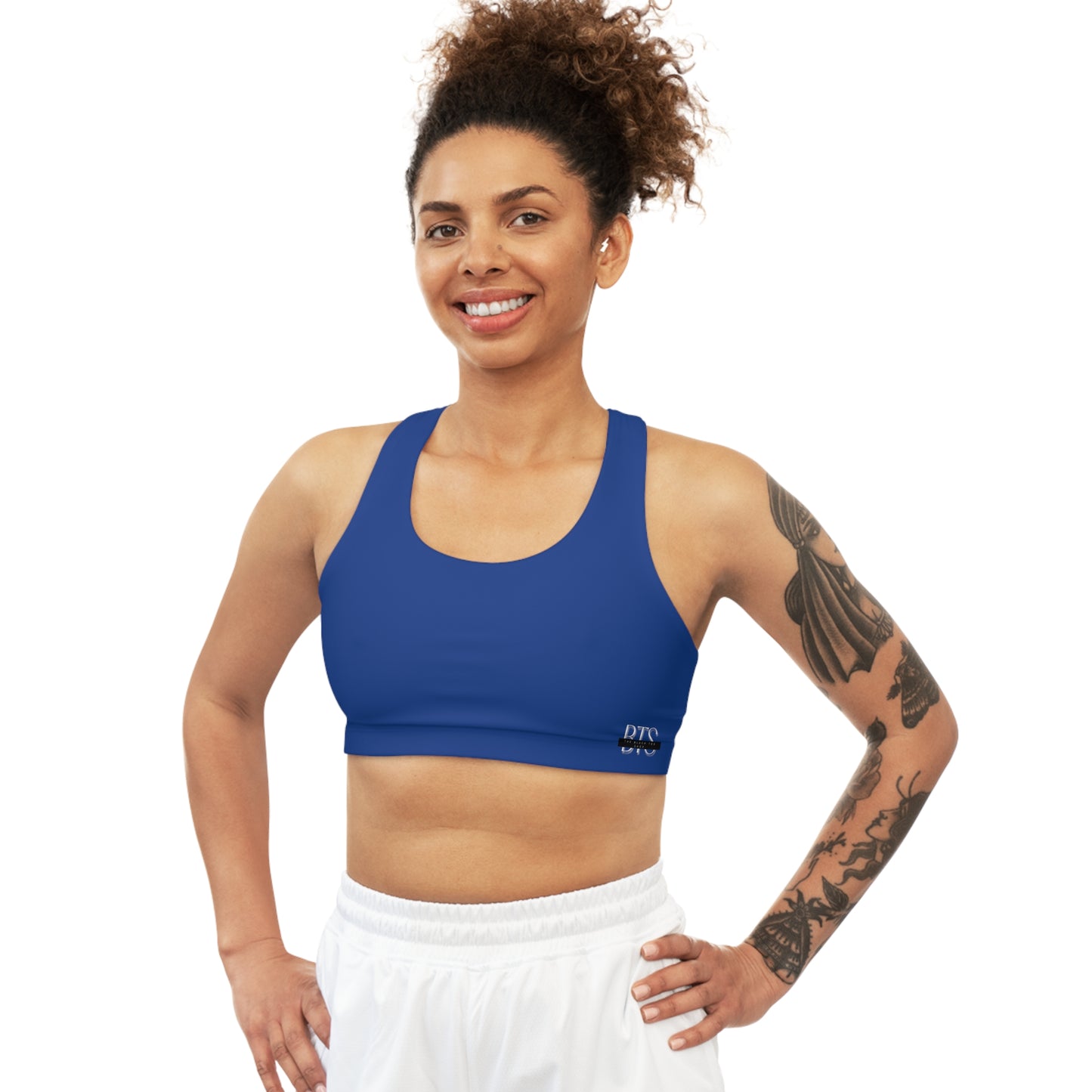 Dark Blue Seamless Sports Bra