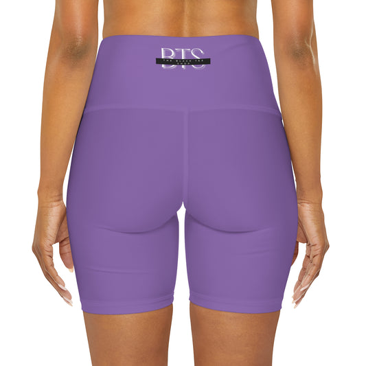 Lt. Purple High Waisted Yoga Shorts