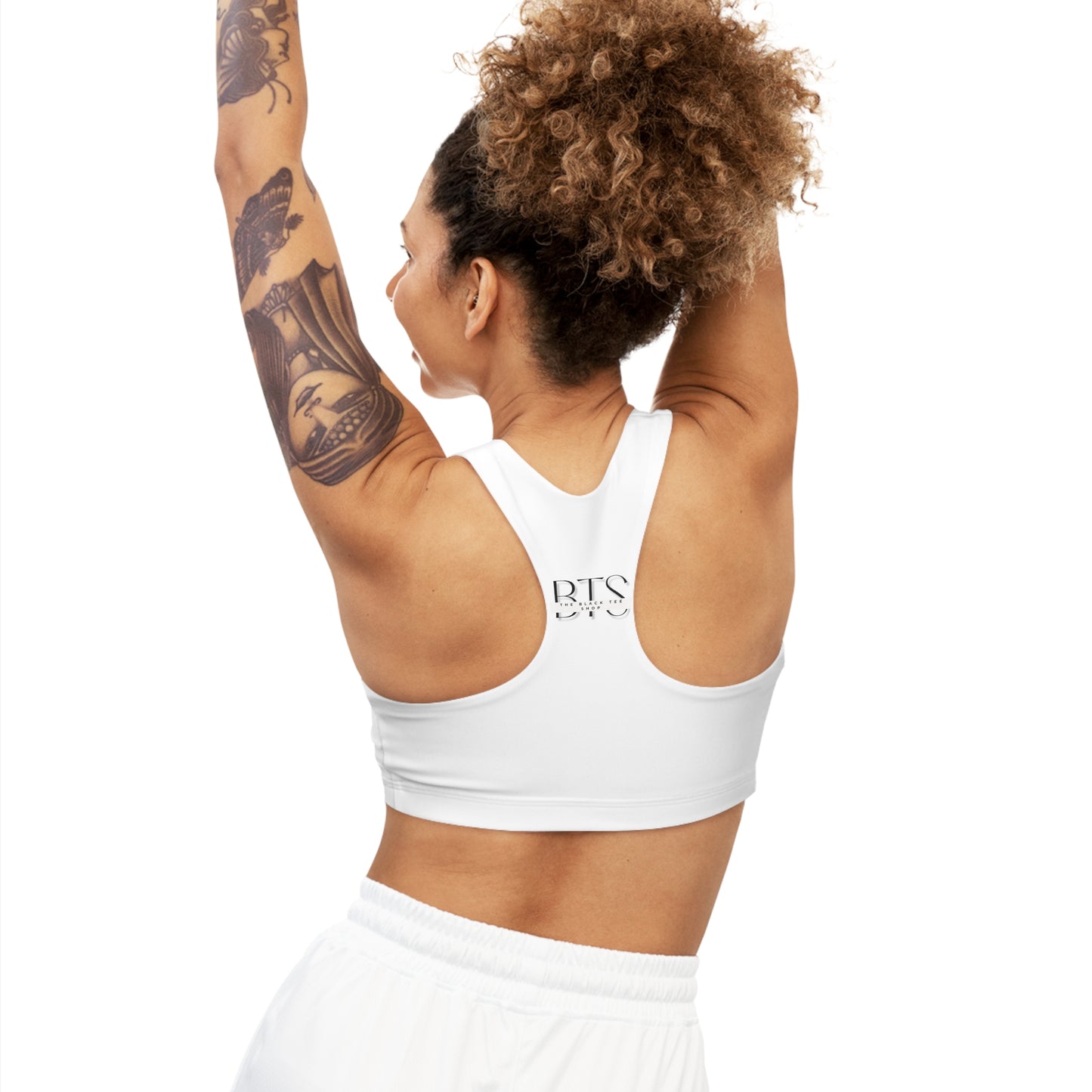 White Seamless BTS Sports Bra