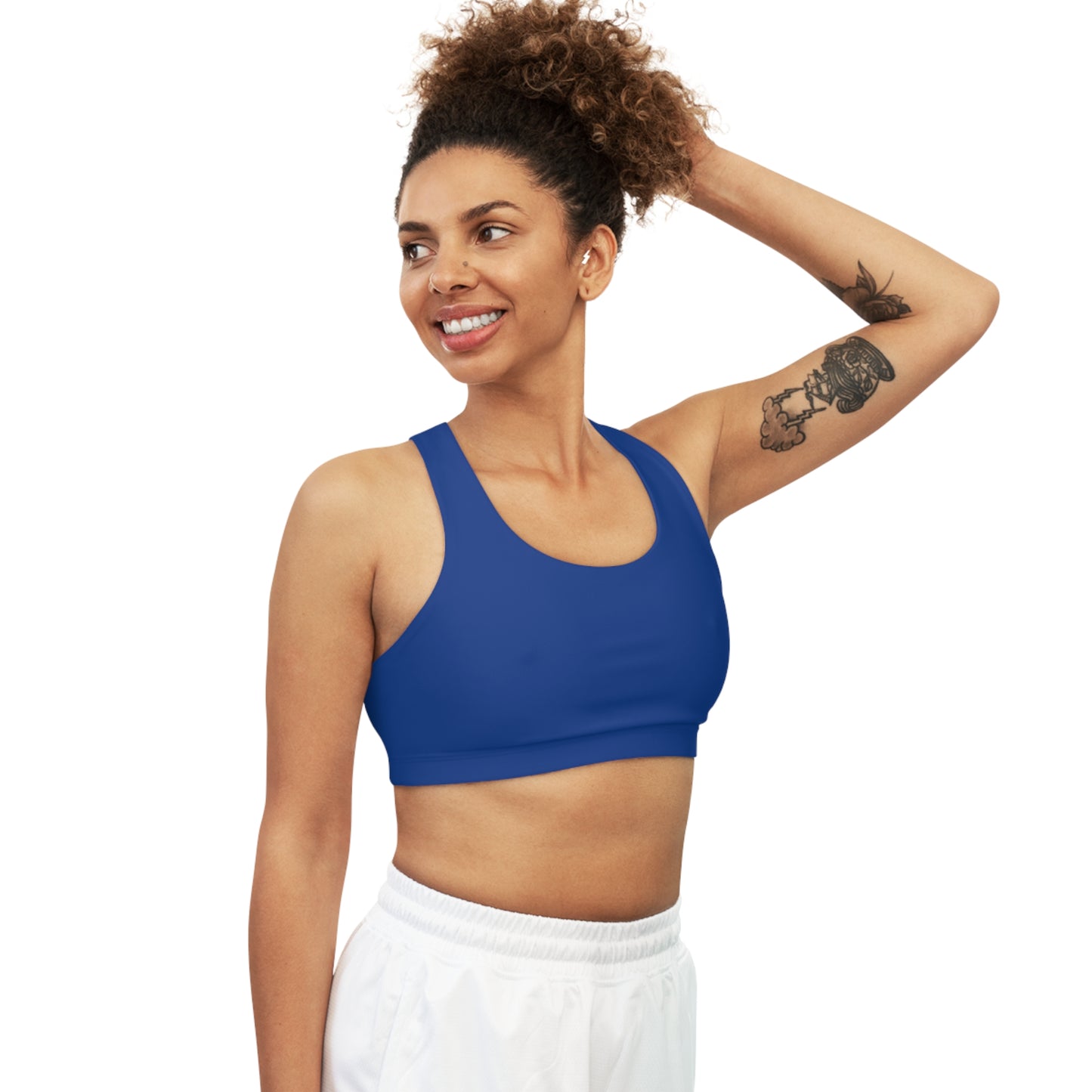 Dark Blue Seamless Sports Bra