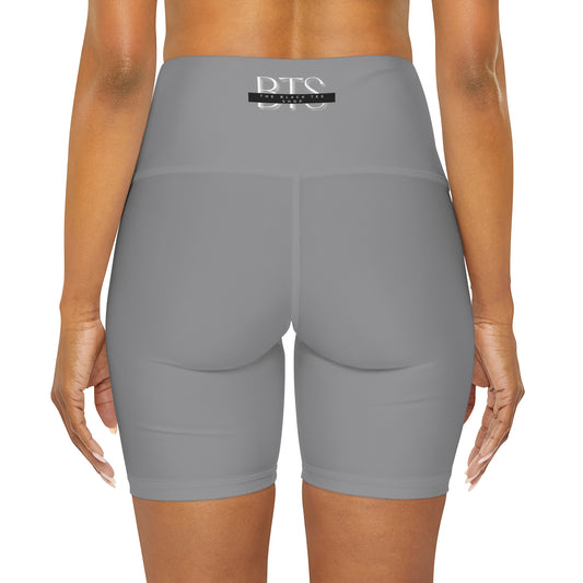 Mid-Grey High Waisted Yoga Shorts