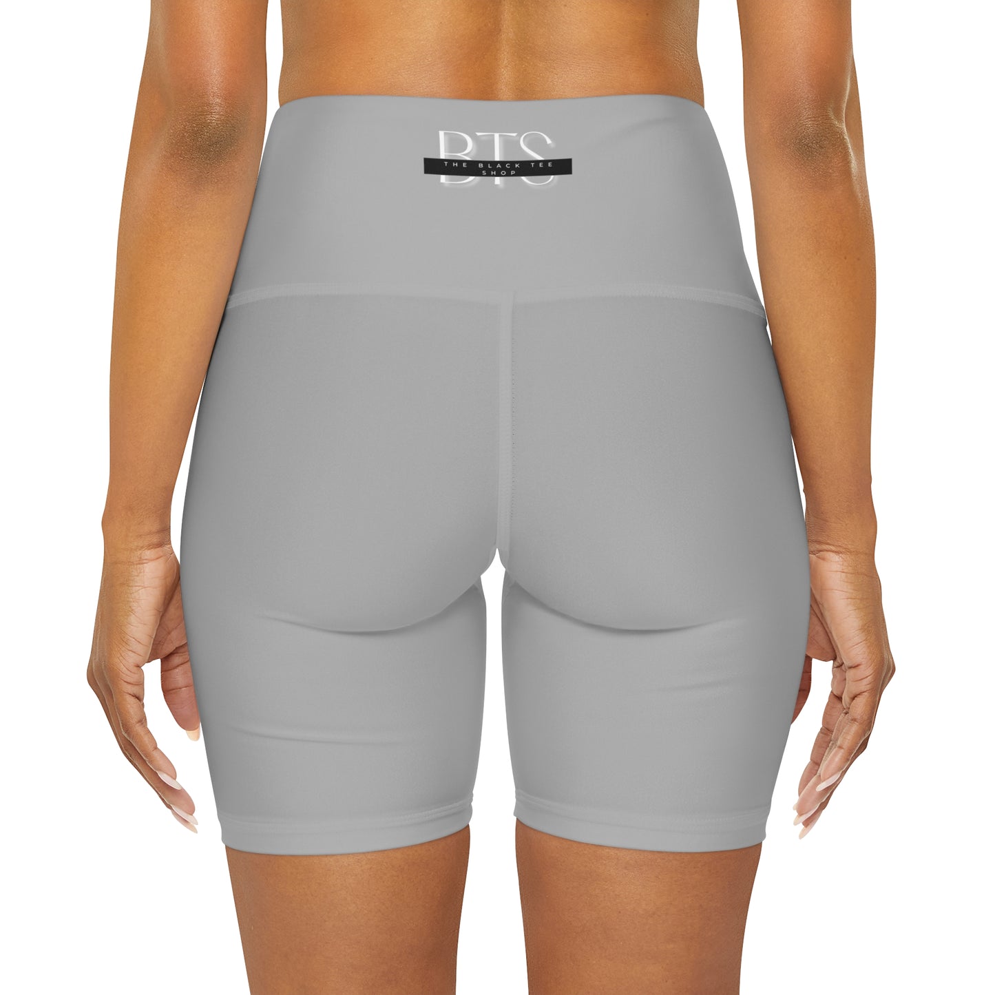 Light Grey BTS High Waisted Yoga Shorts