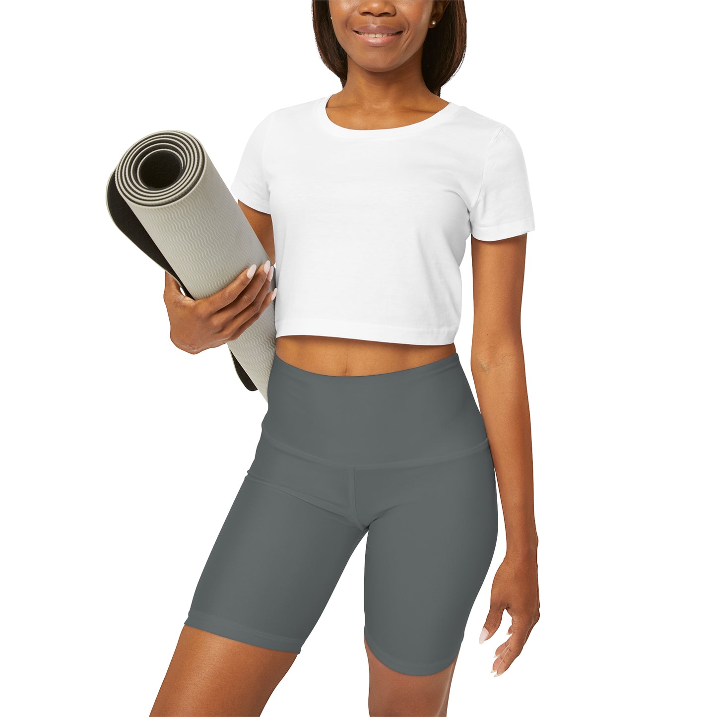 Dark Grey BTS High Waisted Yoga Shorts