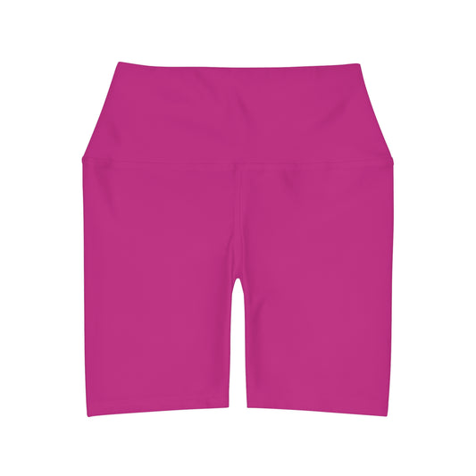 Hot Pink High Waisted Yoga Shorts