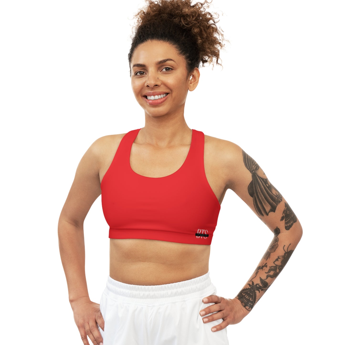 Bright Red Seamless BTS Sports Bra