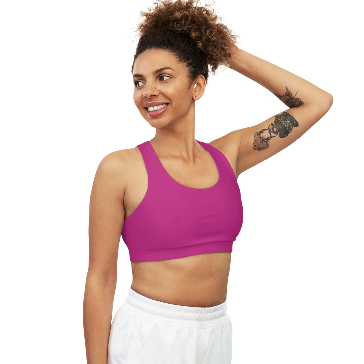 Hot Pink Seamless Sports Bra