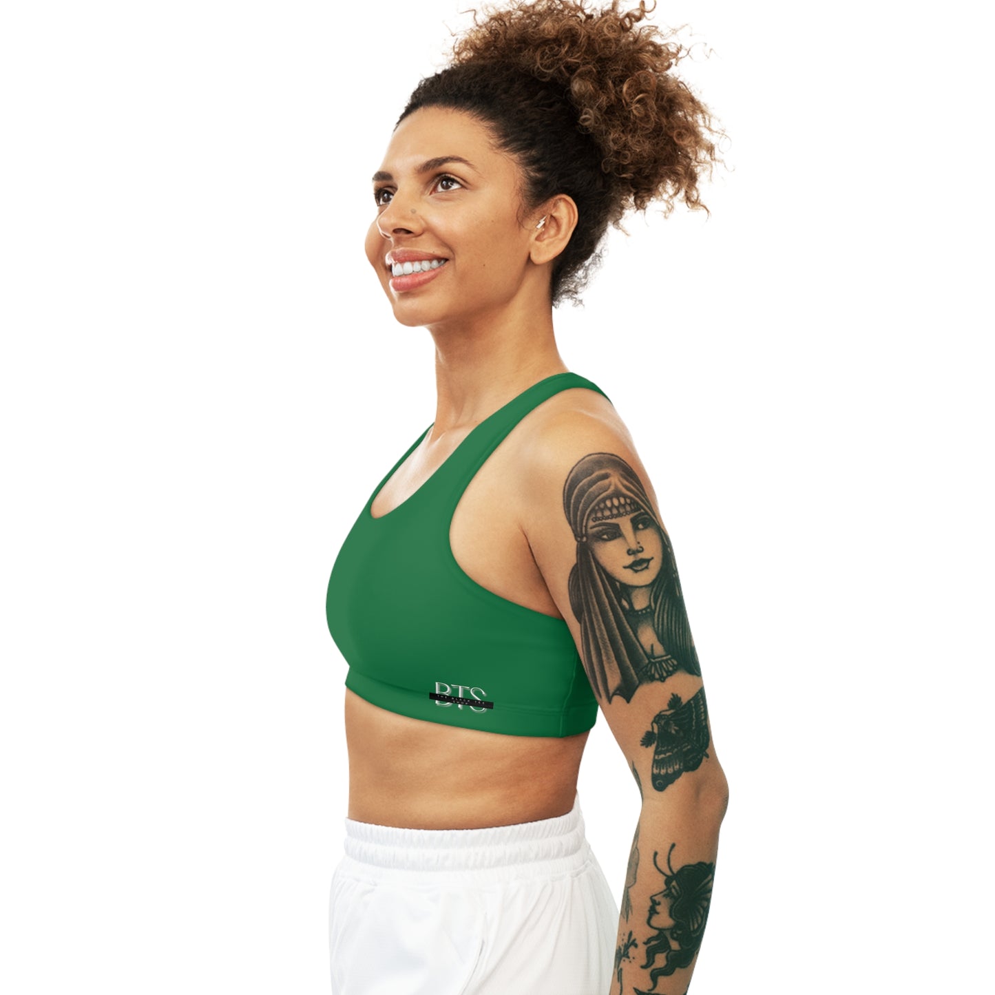 Dark Green Seamless Sports Bra