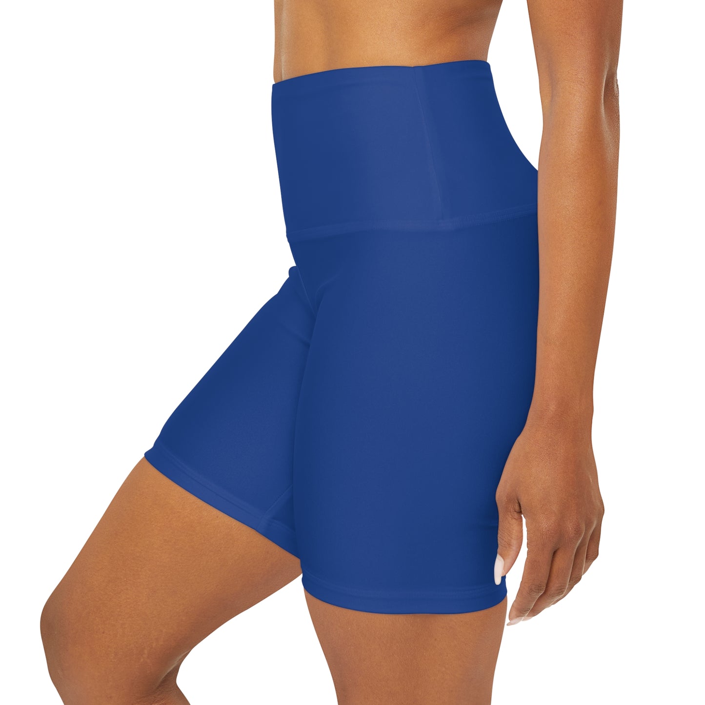 Dark Blue High Waisted Yoga Shorts