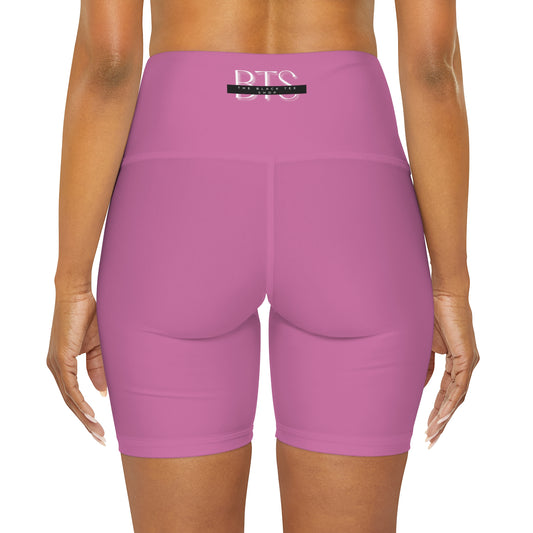 Pink High Waisted Yoga Shorts