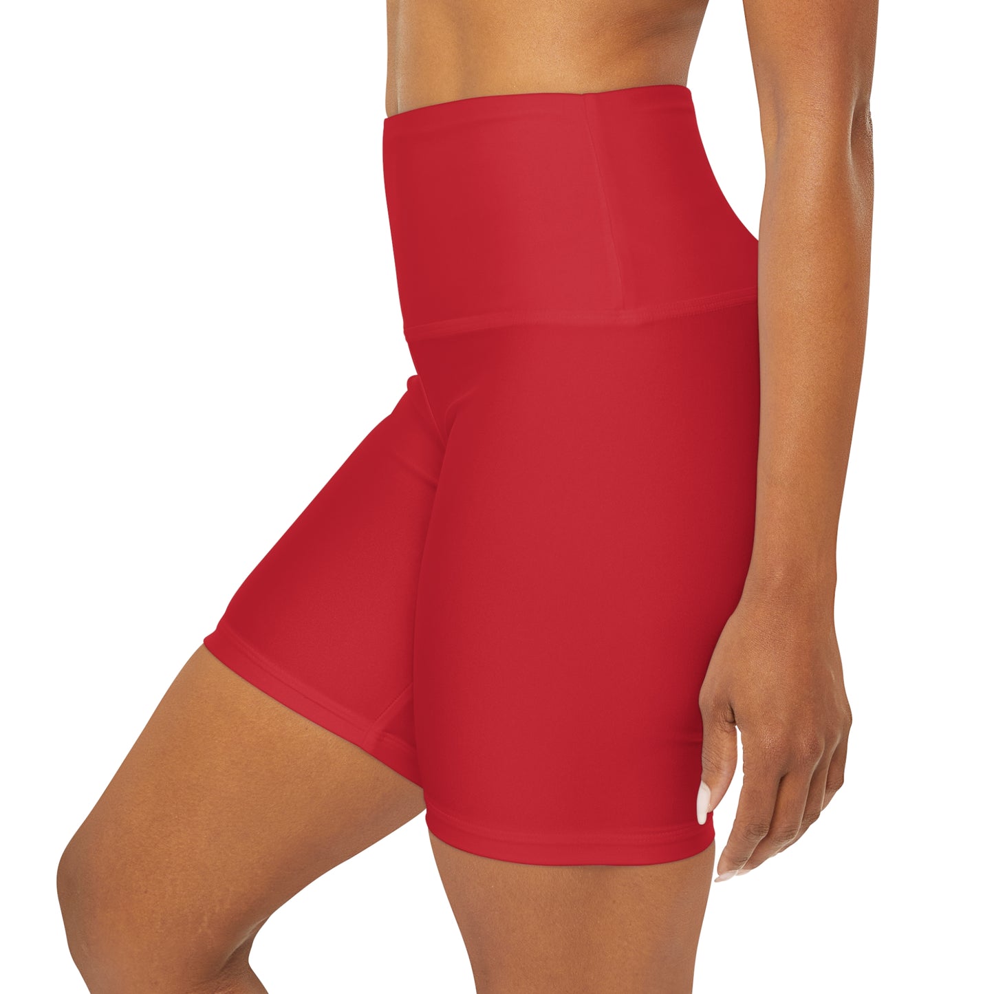 Deep Red BTS High Waisted Yoga Shorts