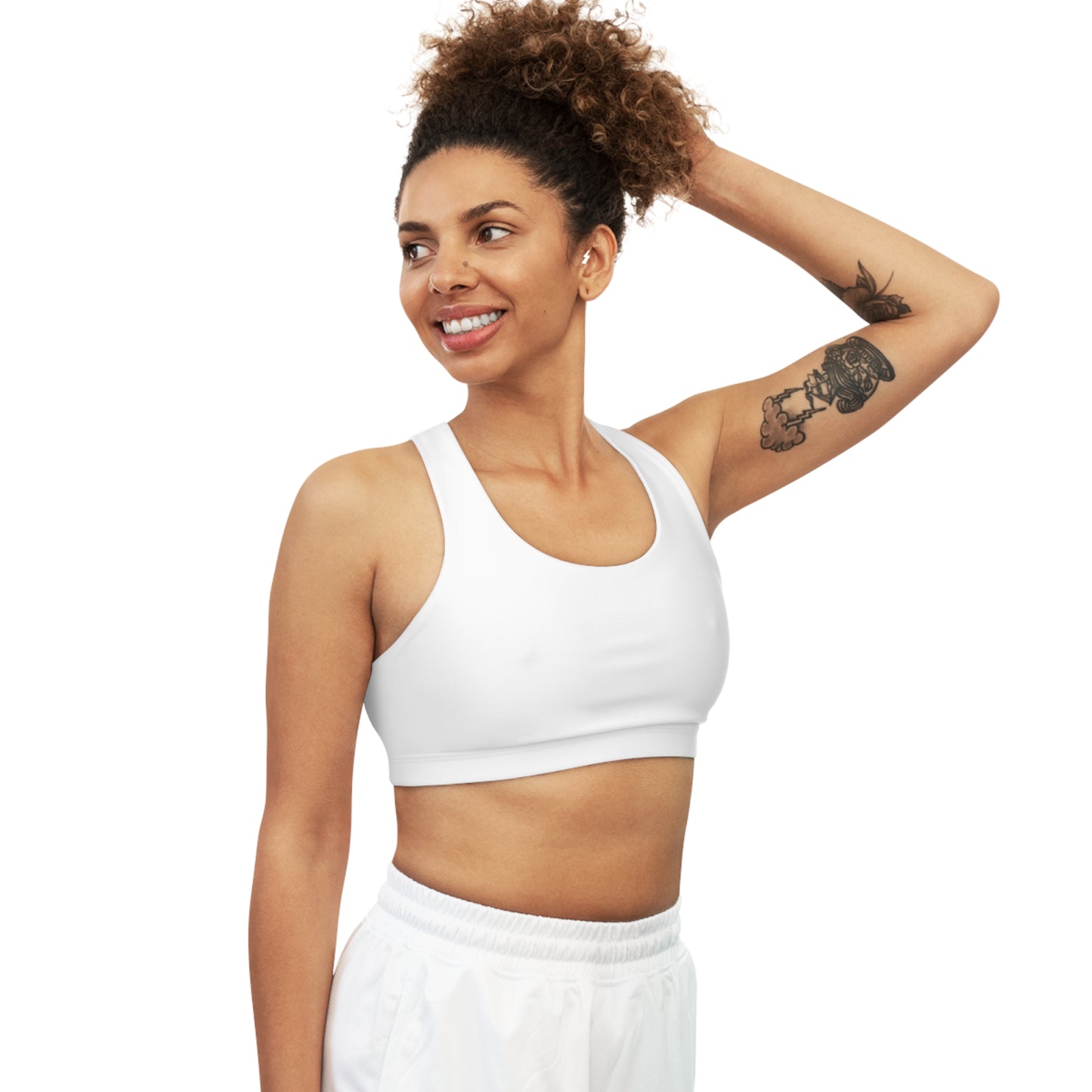 White Seamless BTS Sports Bra