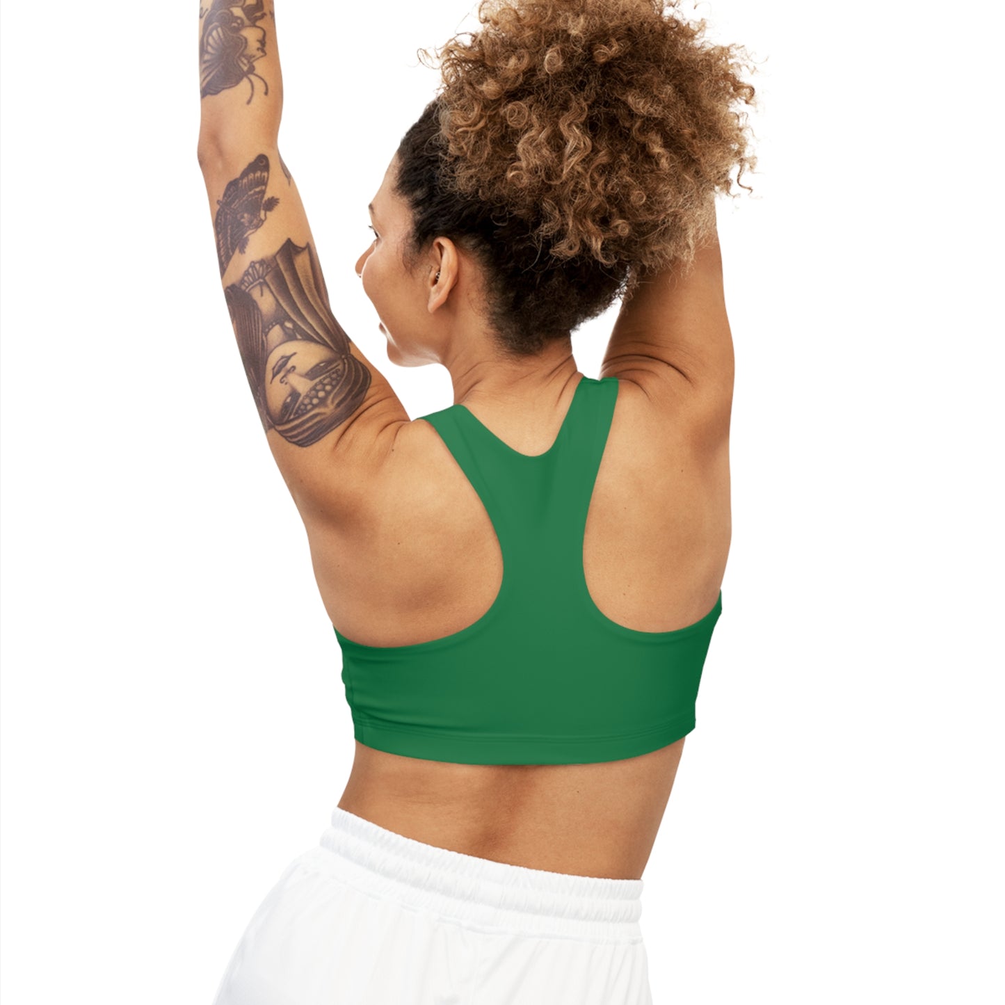 Dark Green Seamless Sports Bra