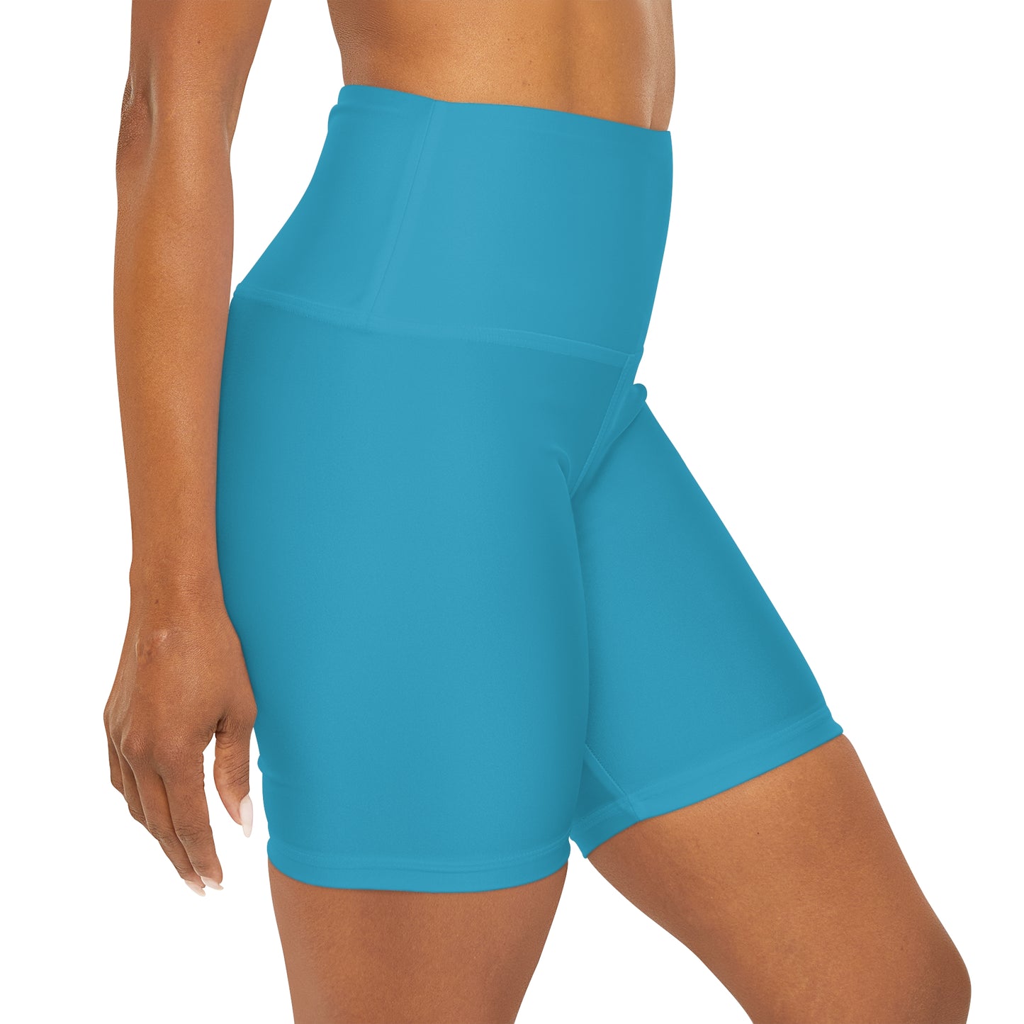 Turquoise Blue BTS High Waisted Yoga Shorts